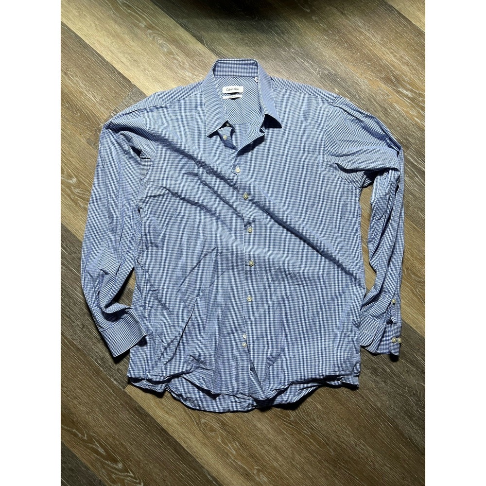 Calvin Klein Men's Long Sleeve Button Down Dress Shirt Size 15.5x34/35